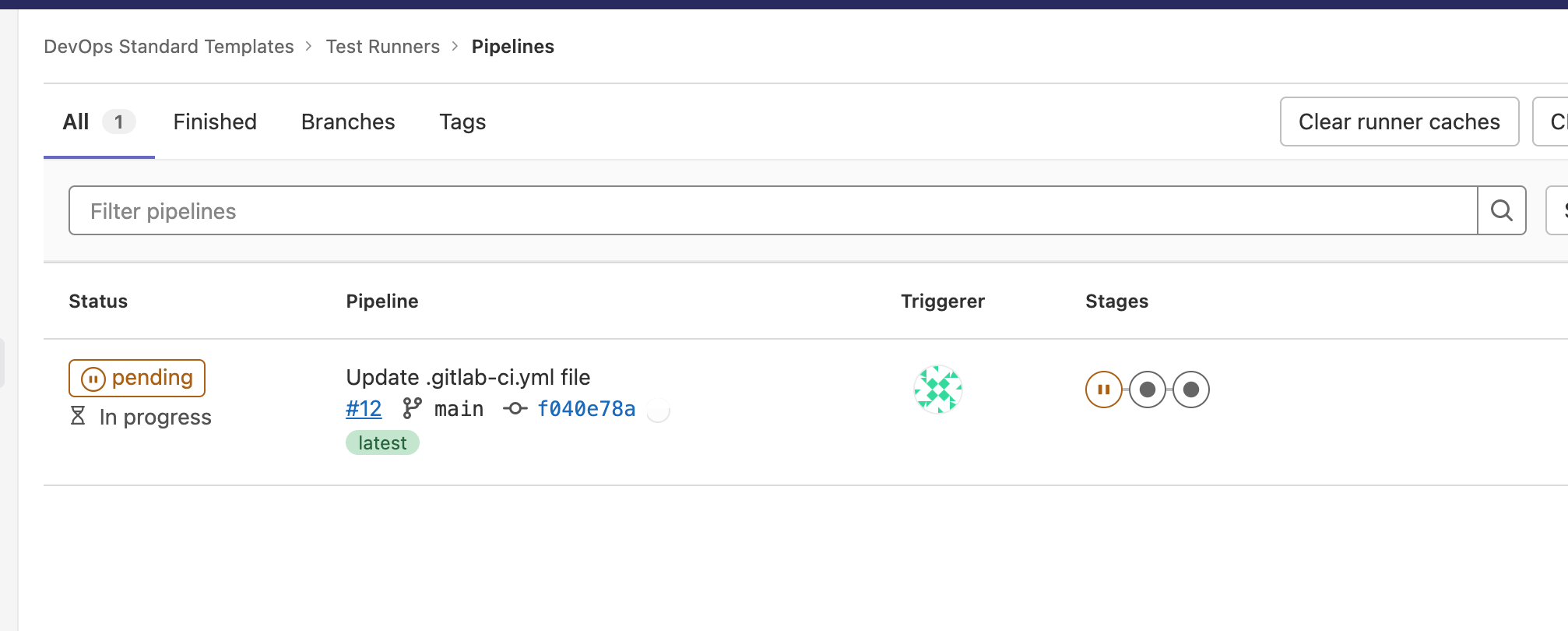 Pipeline is triggered after creating the gitlab-ci.yml file